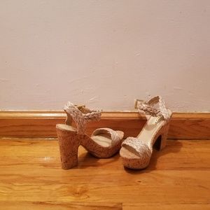 NWOT Sand block heels